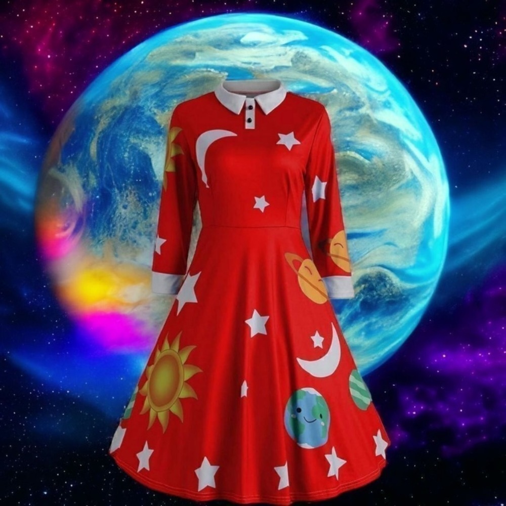NWOT Sun And Moon Print Dress #0036